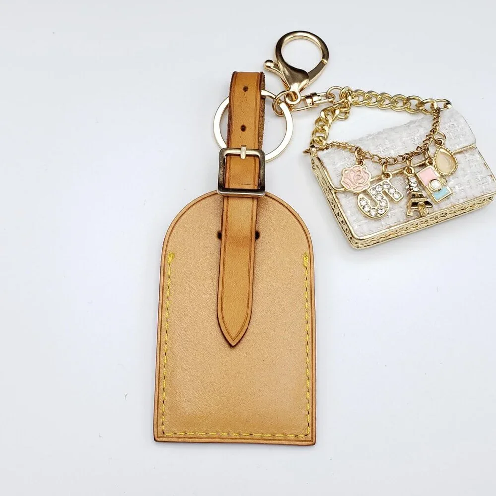 Authentic Louis Vuitton Luggage Nametag with Unbranded Keycharm